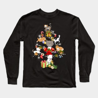 Cat Christmas Tree Long Sleeve T-Shirt